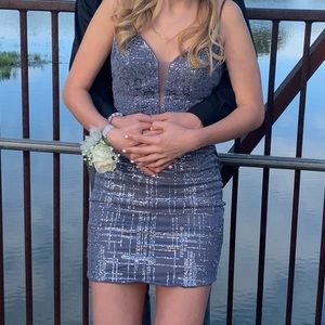 Blue/Grey homecoming dress